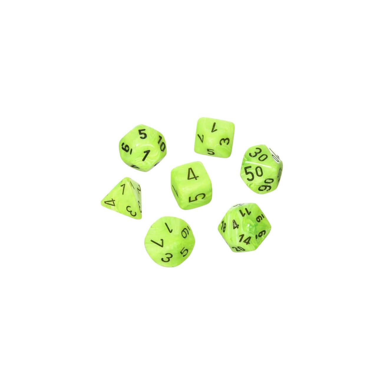 Vortex Bright Green/Black: Mini-Polyhedral Set (7)