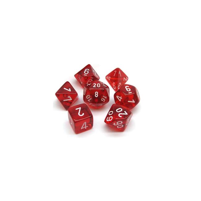 Translucent Red: Mini-Polyhedral Set (7)