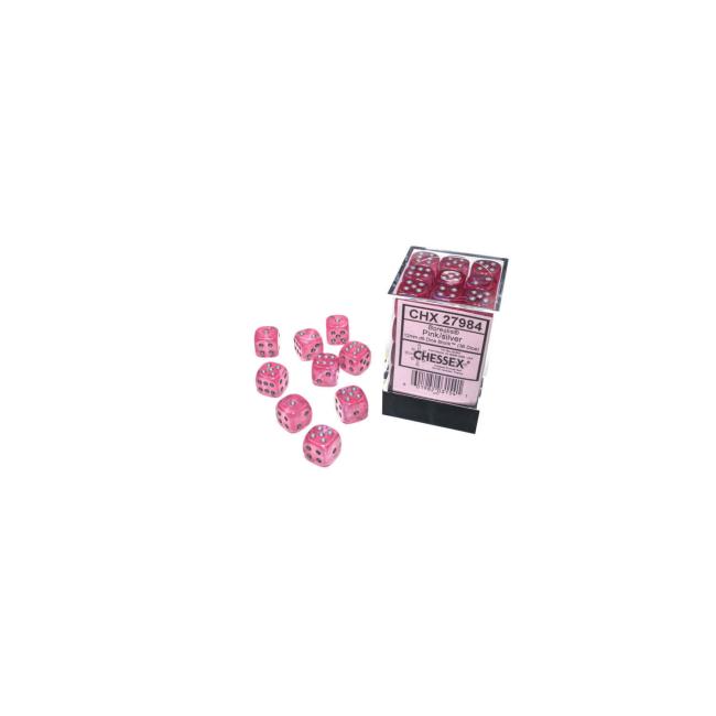 Luminary: Borealis: Pink w/ Silver: D6 12mm (36)