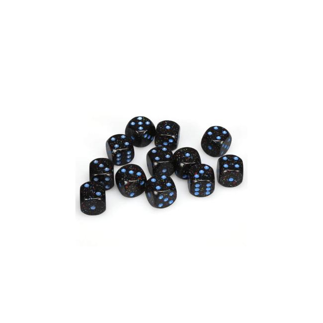 Speckled Blue Stars: D6 16mm (12)