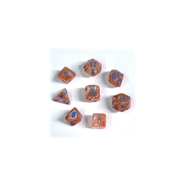 Luminary Borealis Rose Gold with Light Blue: Polyhedral Set (7)