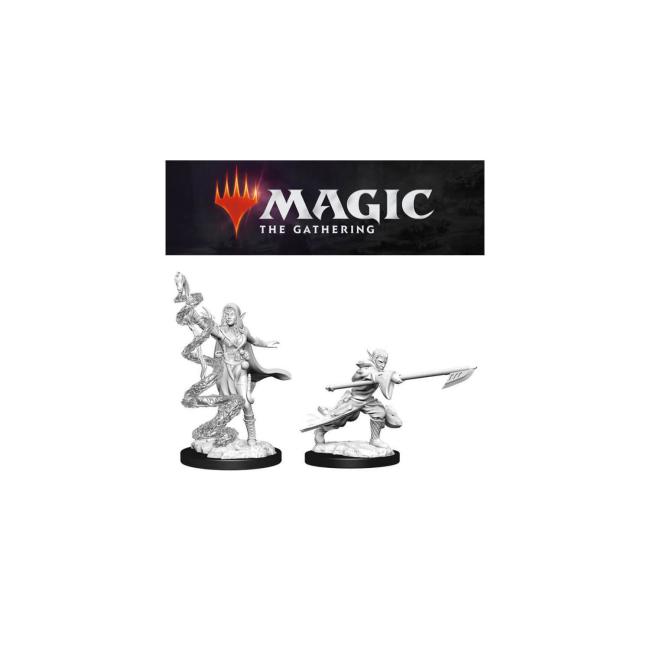 Magic the Gathering Unpainted Miniatures: Joraga Warcaller & Joraga Treespeaker (Elves)