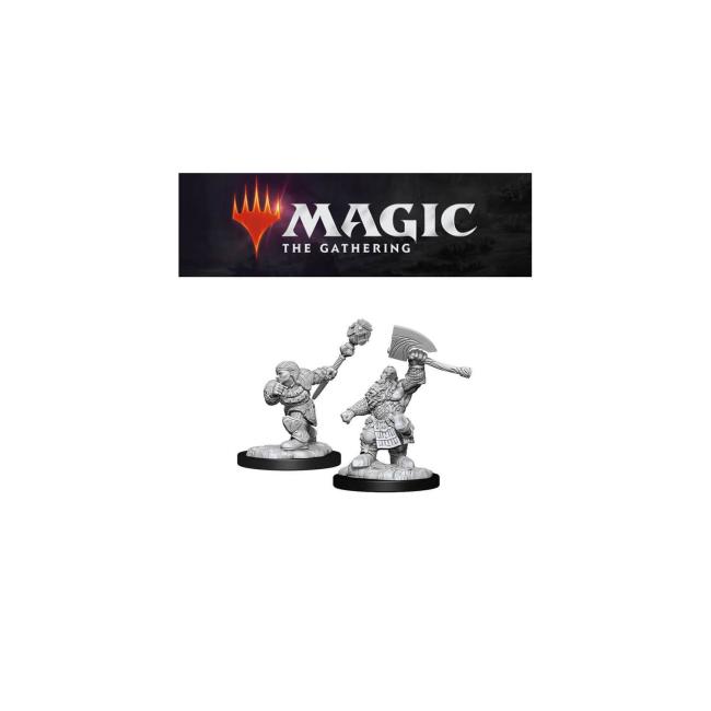 Magic the Gathering Unpainted Miniatures: Dwarf Fighter & Cleric