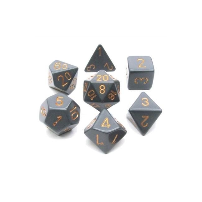 Opaque Dark Grey/Copper: Polyhedral Set (7)