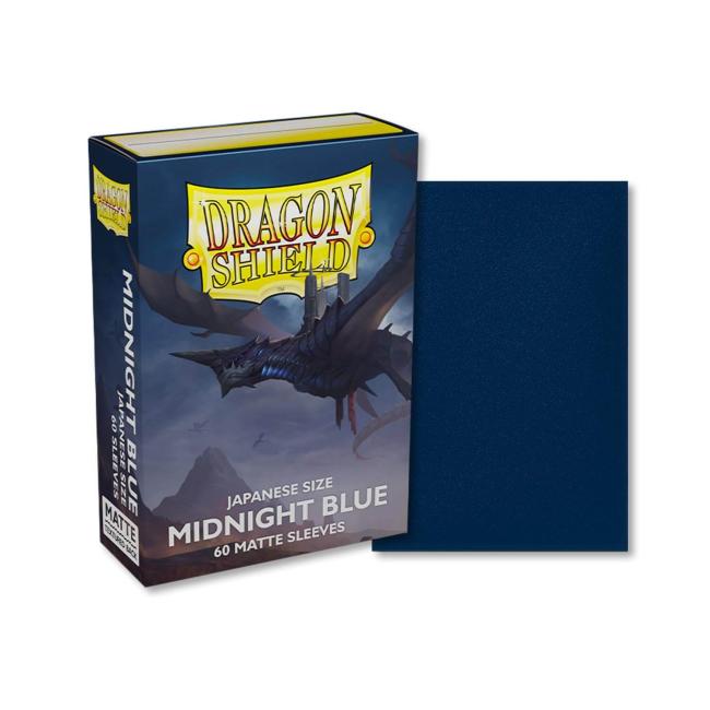 Japanese Size Dragons Shield Sleeves Midnight Blue Box Front