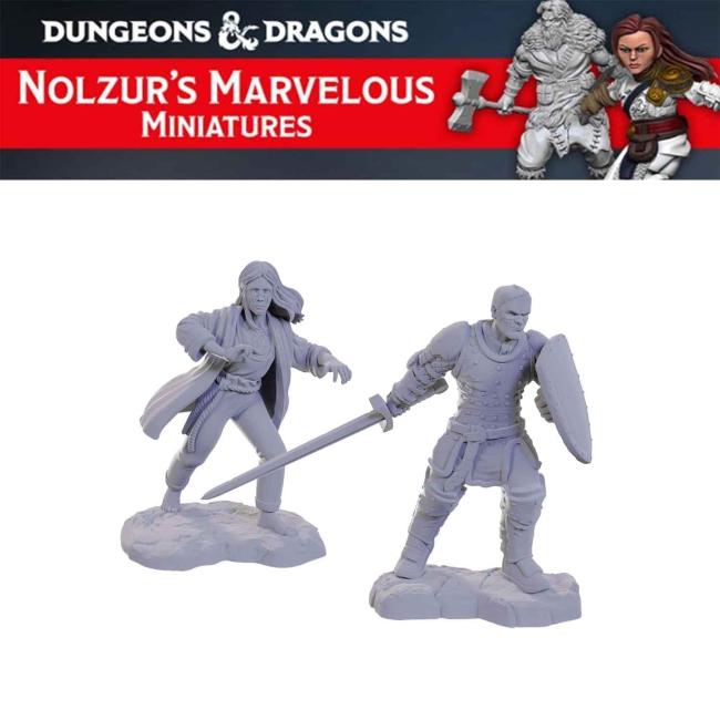 Reborn Paladin & Warlock Nolzur's Marvelous Unpainted Minis