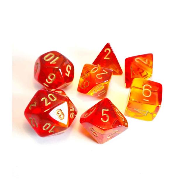 Gemini Red-Yellow/Gold: Polyhedral Set (7)