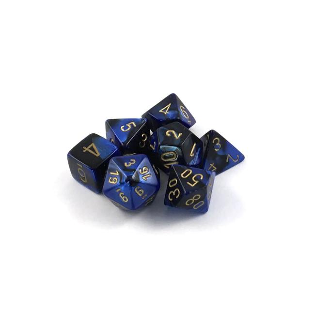 Gemini Black/Blue: Polyhedral Set (7)