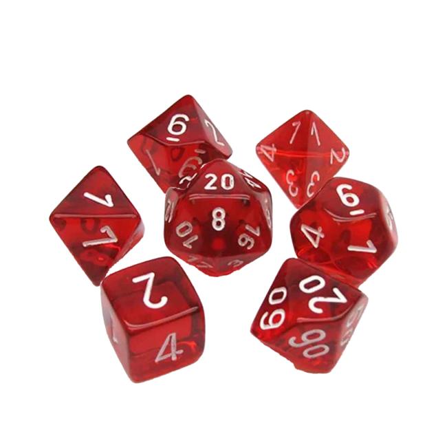 Translucent Red Mini-Polyhedral Set (7)