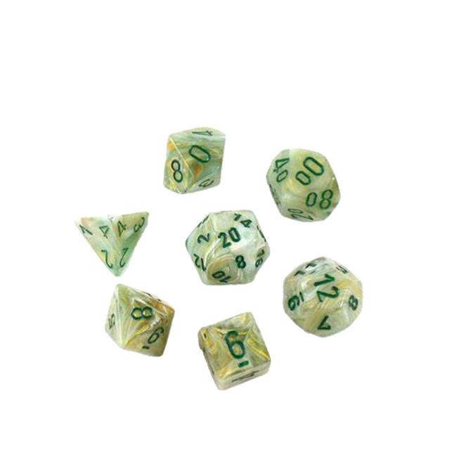 Marble Green/Dark Green: Mini-Polyhedral Set (7)