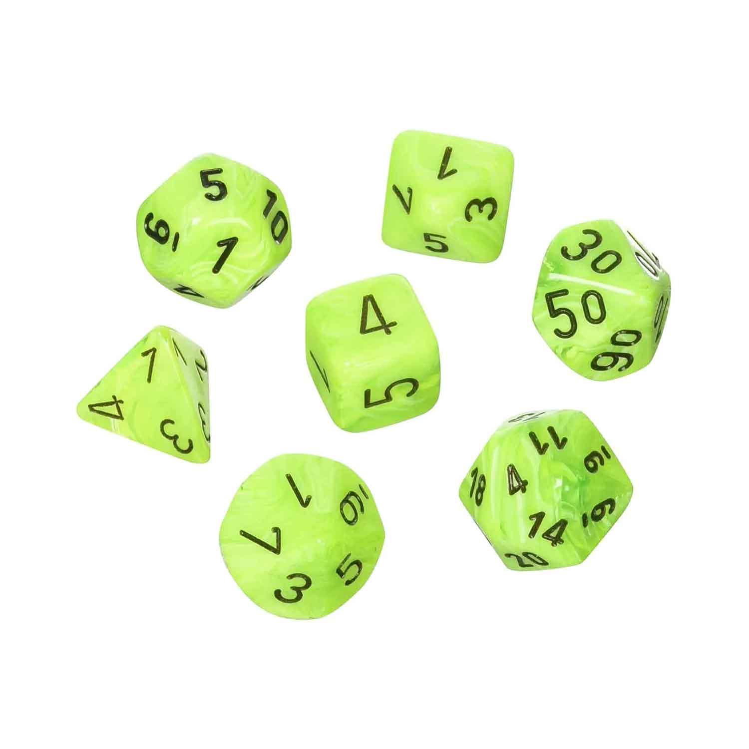 Vortex Bright Green/Black: Mini-Polyhedral Set (7)